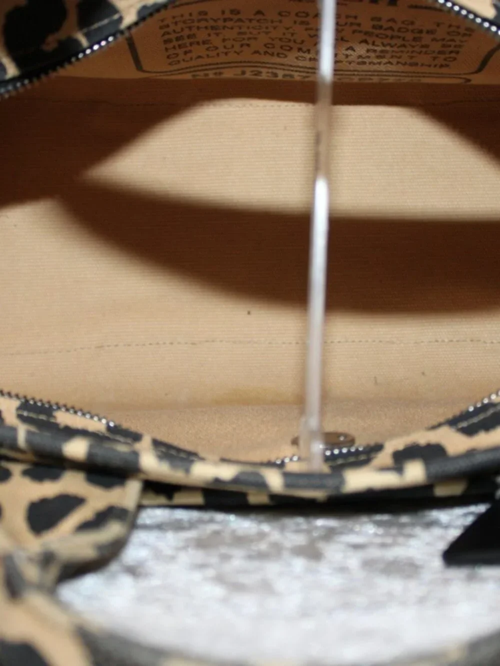 Coach New York Leopard Print Canvas Tote / Crossbody Bag